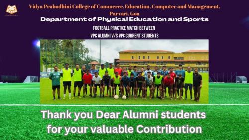 Football practice between VPC alumni and current students