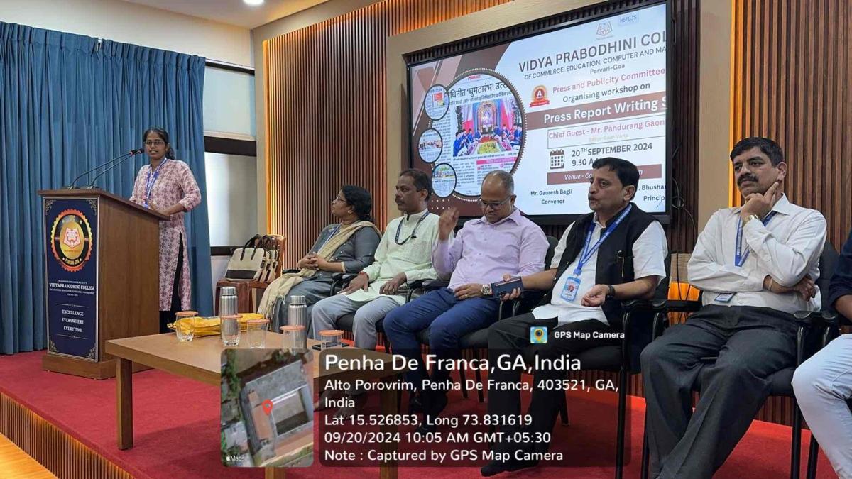 Parvari Goa Workshop on Press Report Writing Skill – Vidyaprabodhini college of ...