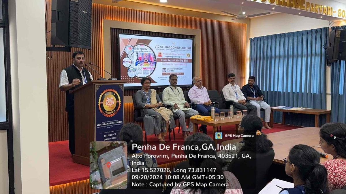 Parvari Goa Workshop on Press Report Writing Skill – Vidyaprabodhini college of ...