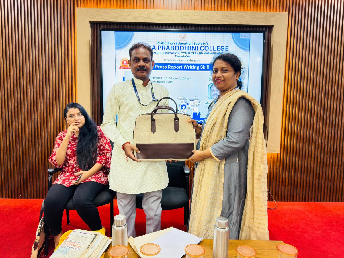 Parvari Goa Workshop on Press Report Writing Skill – Vidyaprabodhini college of ...