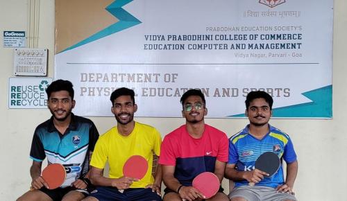 Vidya Prabodhini College Men Table Tennis team Secured Championship at the Invited Inter-Collegiate Table Tennis Tournament Organised by GVM's College Ponda.